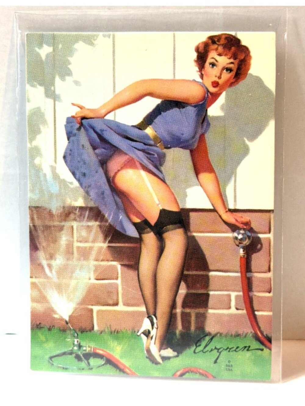 1993 Gil Elvgren Calendar Pinups Art Card Single #61 A Near Miss Comic Images